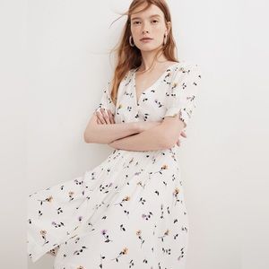 Madewell Daylily Pintuck Mini Dress in Sweet Blossoms, 4